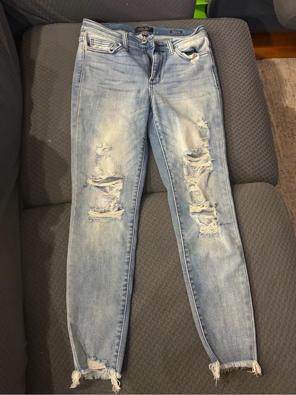 Judy Blue Light Blue Distressed Skinny Jeans Size 5